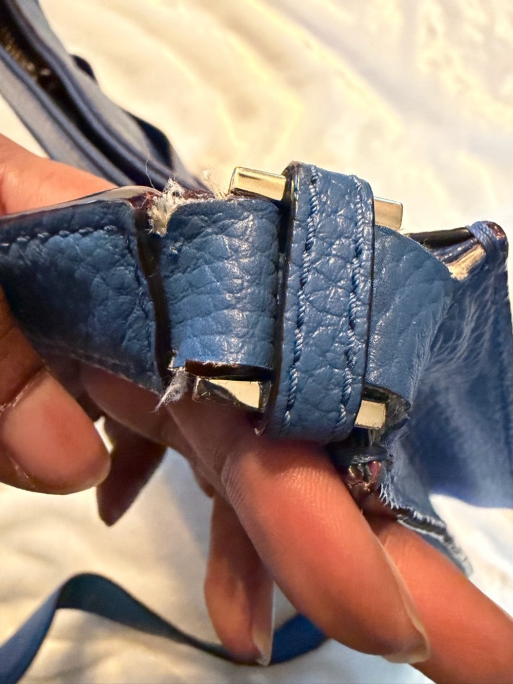 kate spade Royal Blue Pebbled Leather Crossbody with Studs - Picture 11 of 16